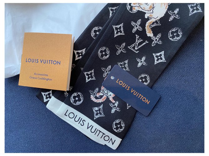 Louis Vuitton Seiden Schals Schwarz - Ansicht 4