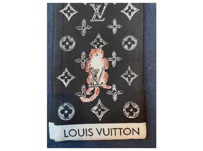 Louis Vuitton Seiden Schals Schwarz - Ansicht 5