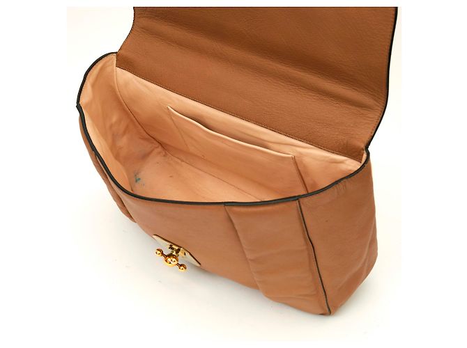 Borsa a mano Chloé Elsie GM in pelle beige - vista 5