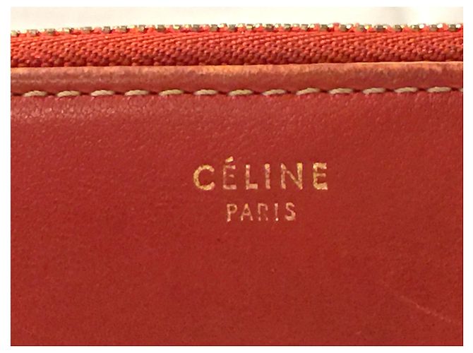 Céline CELINE kompakte Brieftasche mit Reißverschluss Rot Beige - Ansicht 2