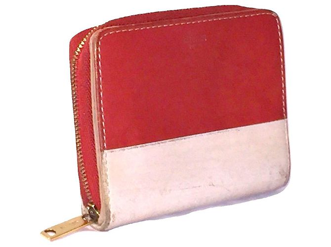 Céline CELINE kompakte Brieftasche mit Reißverschluss Rot Beige - Ansicht 3