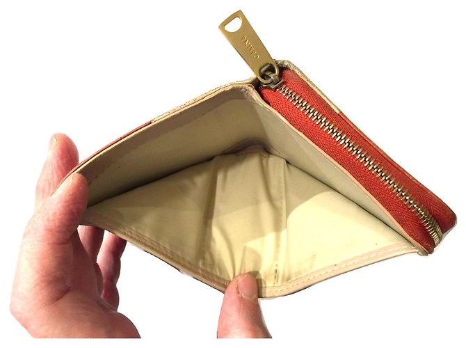 Céline CELINE kompakte Brieftasche mit Reißverschluss Rot Beige - Ansicht 7