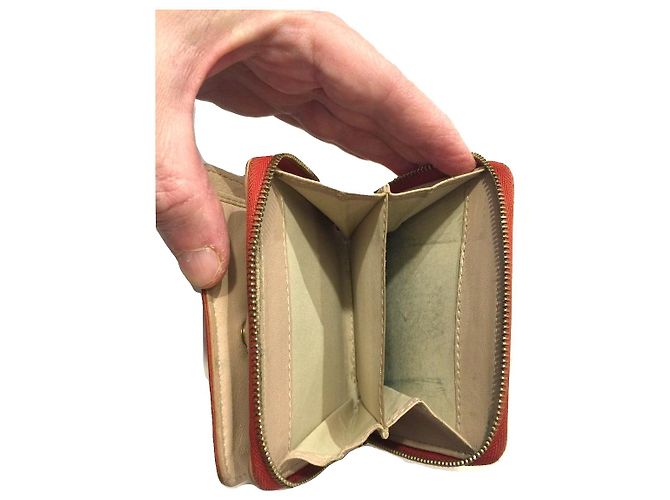 Céline CELINE kompakte Brieftasche mit Reißverschluss Rot Beige - Ansicht 8