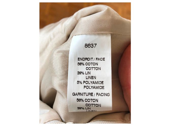 Autre Marque Vestido Edouard Achour Paris Beige Algodón Lino - vista 6