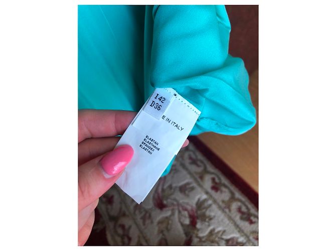 Vestido Blumarine turquesa de viscosa con cinturón - vista 6
