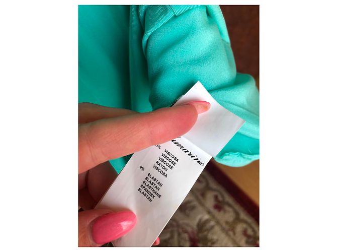 Vestido Blumarine turquesa de viscosa con cinturón - vista 8