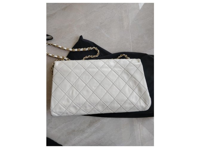 Chanel Borsa classica con patta Crema - vista 2