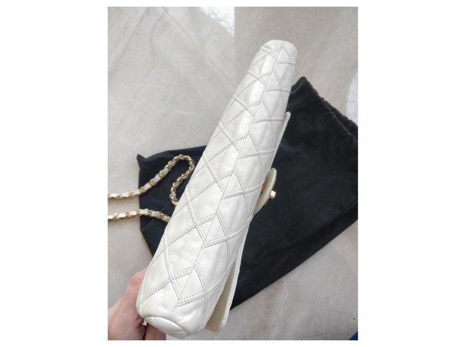 Chanel Borsa classica con patta Crema - vista 3