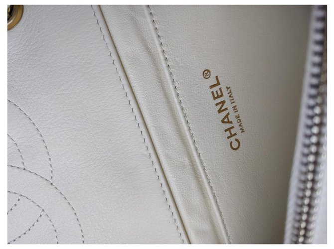 Chanel Borsa classica con patta Crema - vista 5