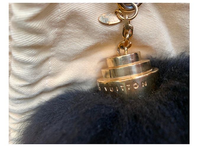 Louis Vuitton Fuzzy Bubble schwarzer Fox Fur Charm - Ansicht 4