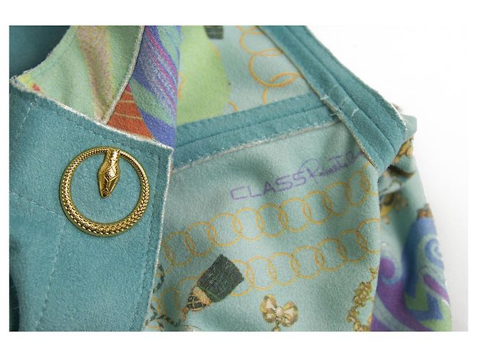 Just Cavalli Cardigan lungo foderato a due lati floreale turchese di classe Cavalli Class 40 - vista 5