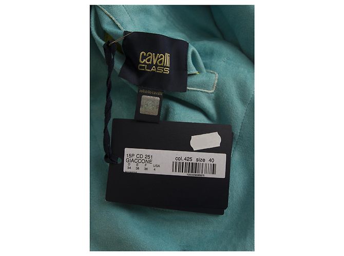 Just Cavalli Cardigan lungo foderato a due lati floreale turchese di classe Cavalli Class 40 - vista 8