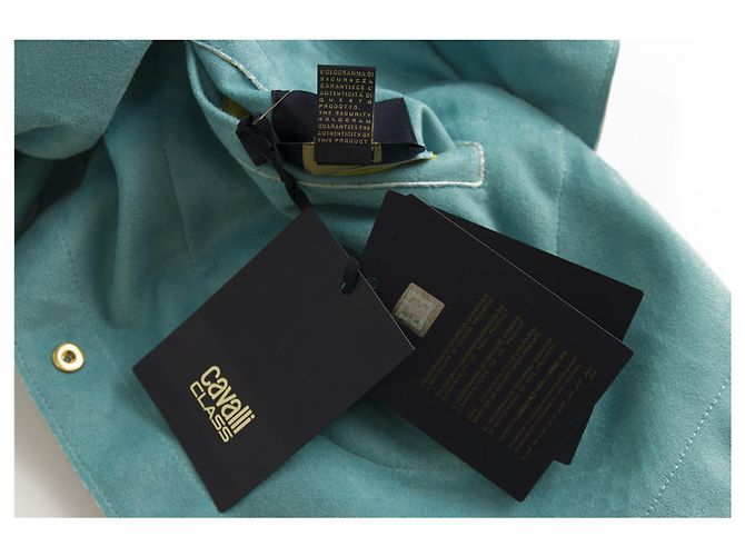 Just Cavalli Cardigan lungo foderato a due lati floreale turchese di classe Cavalli Class 40 - vista 9