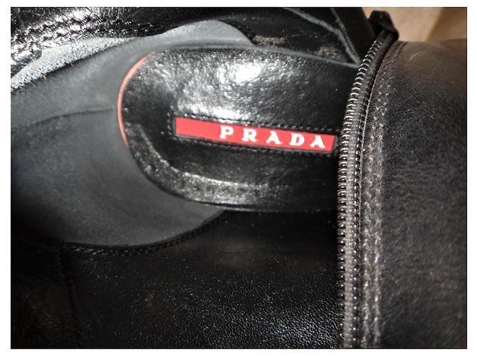 Prada Lederstiefel schwarz Größe 35 - Ansicht 2