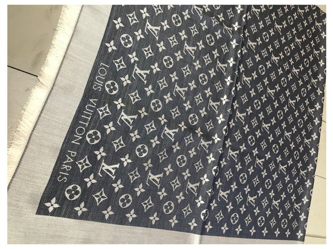 Scialle Louis Vuitton Denim blu - vista 2