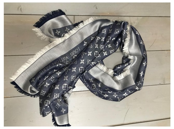 Scialle Louis Vuitton Denim blu - vista 4