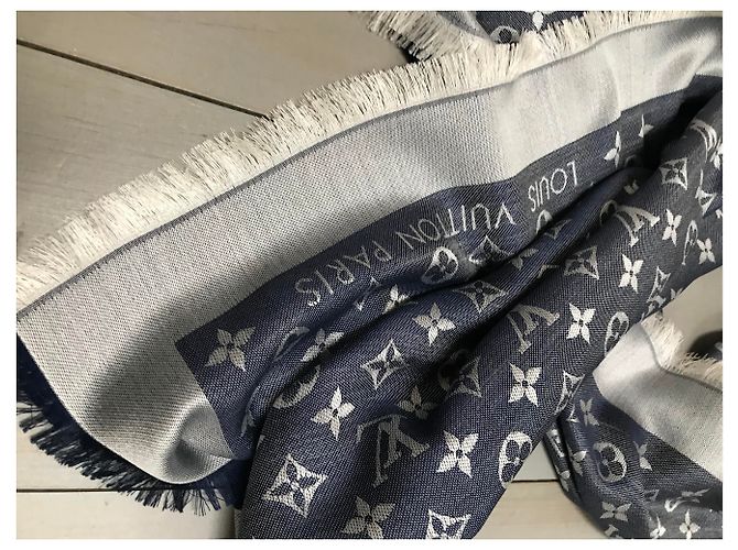 Scialle Louis Vuitton Denim blu - vista 5