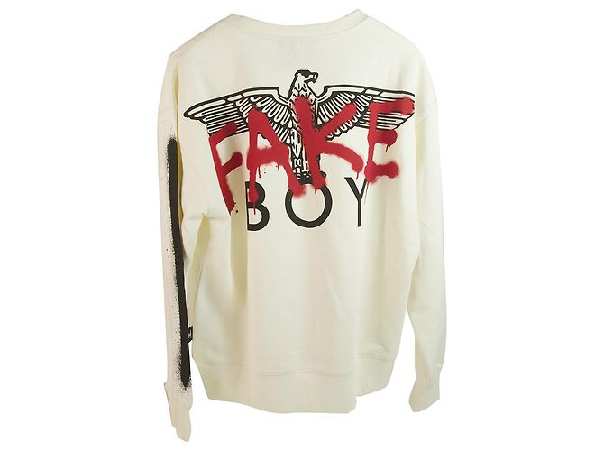 Autre Marque Sweat BOY London Off White Paint Paint Noir Écru - vue 2