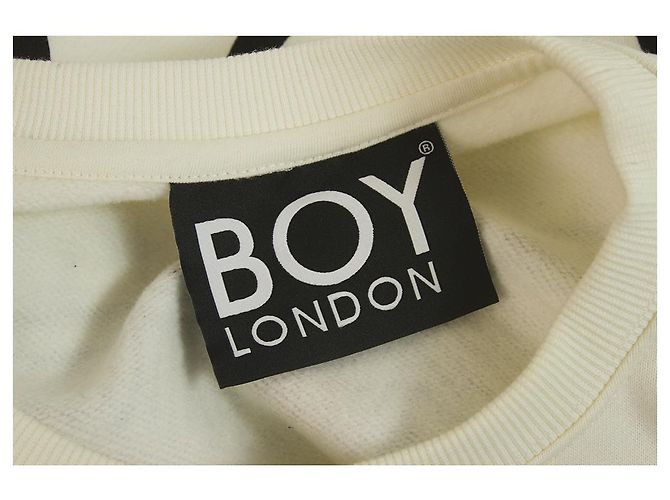 Autre Marque Sweat BOY London Off White Paint Paint Noir Écru - vue 3