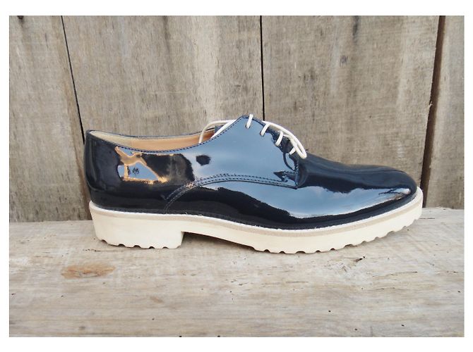 Autre Marque Derby verniciato parlanti p 39 Blu navy - vista 3