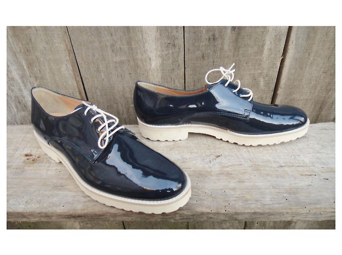 Autre Marque Derby verniciato parlanti p 39 Blu navy - vista 4