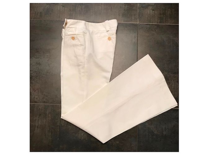 Tailleur pantalon Pinko crème coton lin Écru - vue 7