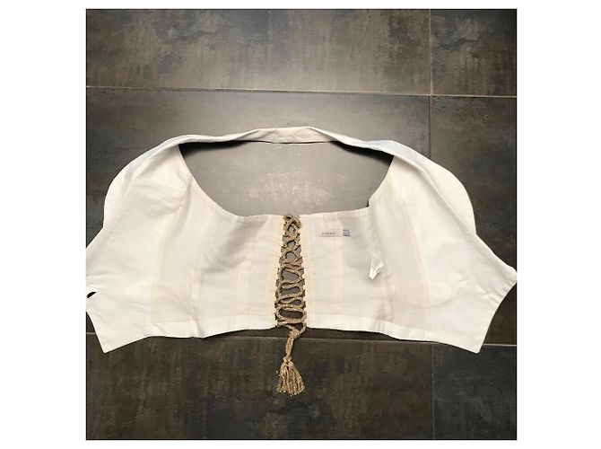 Tailleur pantalon Pinko crème coton lin Écru - vue 8