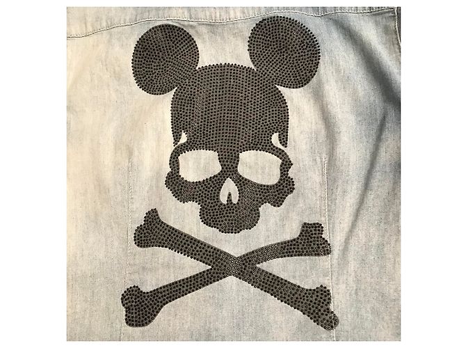 Camicia Philipp Plein in denim blu - vista 8