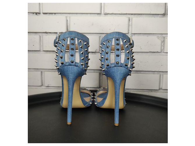 Sandali Philippe Plein in denim azzurro 38 Blu chiaro - vista 4