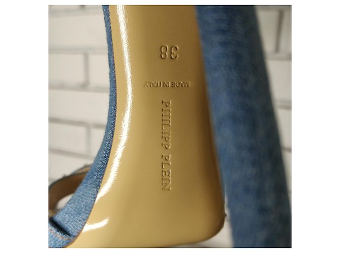 Sandali Philippe Plein in denim azzurro 38 Blu chiaro - vista 5