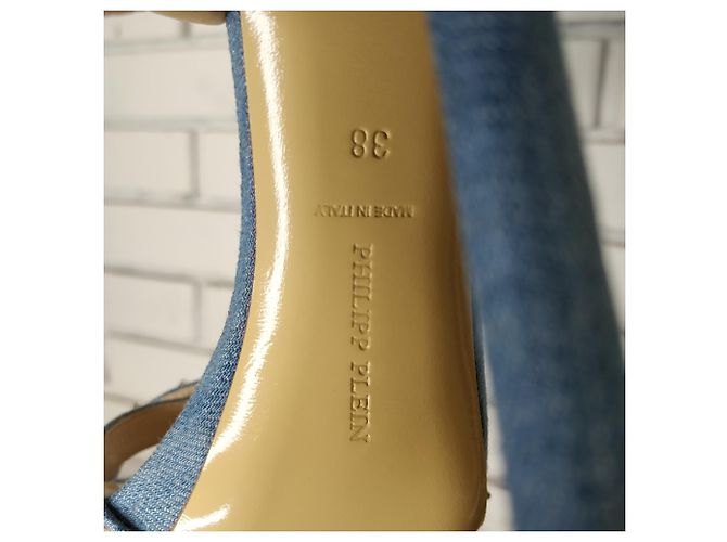 Sandali Philippe Plein in denim azzurro 38 Blu chiaro - vista 6