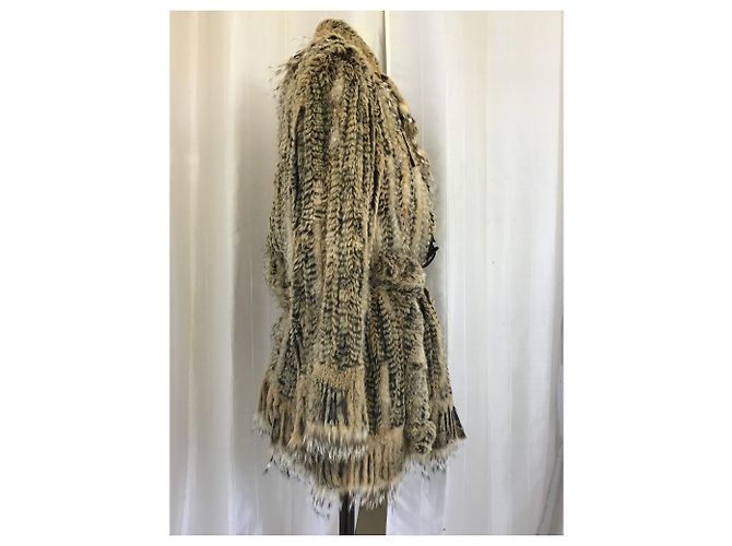 Sublime nuevo abrigo de piel de conejo K-Yen Beige - vista 3