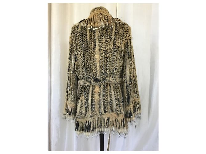 Sublime nuevo abrigo de piel de conejo K-Yen Beige - vista 4