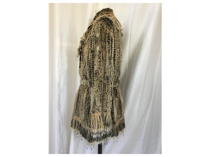 Sublime nuevo abrigo de piel de conejo K-Yen Beige - vista 5