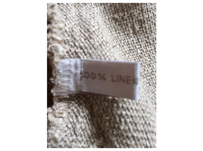 Autre Marque Abrigo de lino extragrande, Estilo parka Beige - vista 5