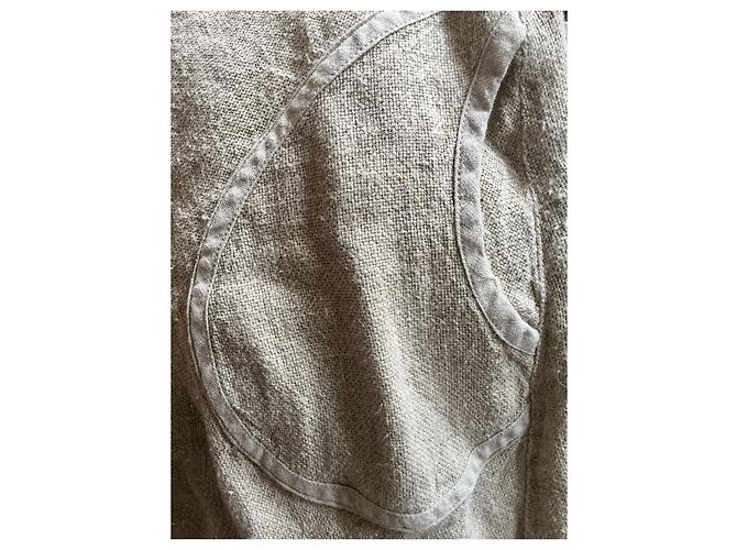Autre Marque Abrigo de lino extragrande, Estilo parka Beige - vista 6