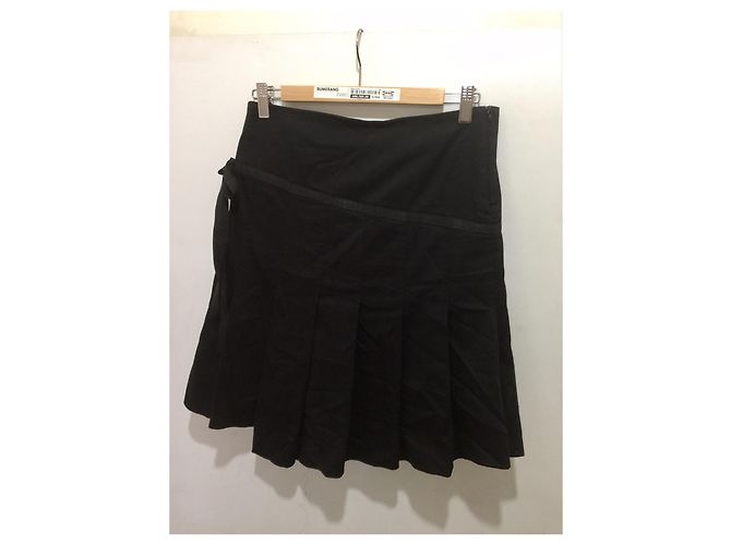 Topshop Falda plisada asimétrica Negro - vista 2