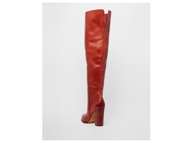 Sam Edelman Leather Thigh High Boots in Rusty Red. never worn. - view 3