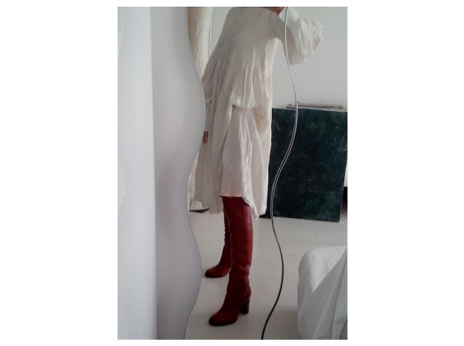Sam Edelman Leather Thigh High Boots in Rusty Red. never worn. - view 7