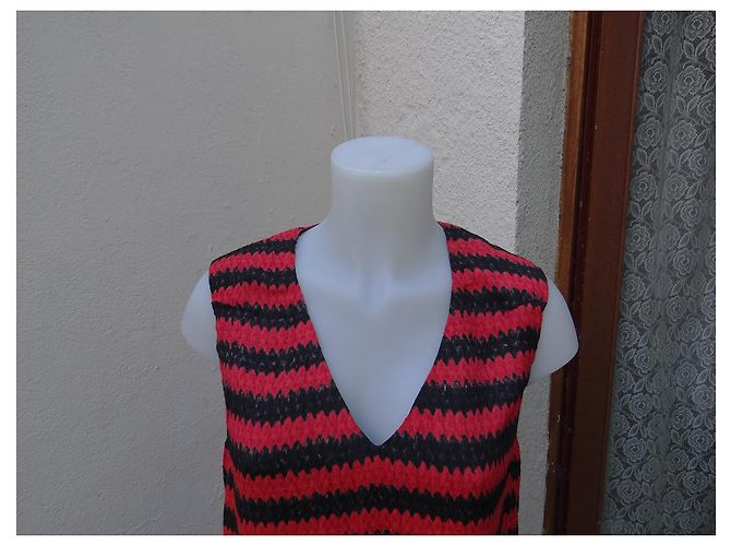 Abito Marni in seta e viscosa nero rosso - vista 2