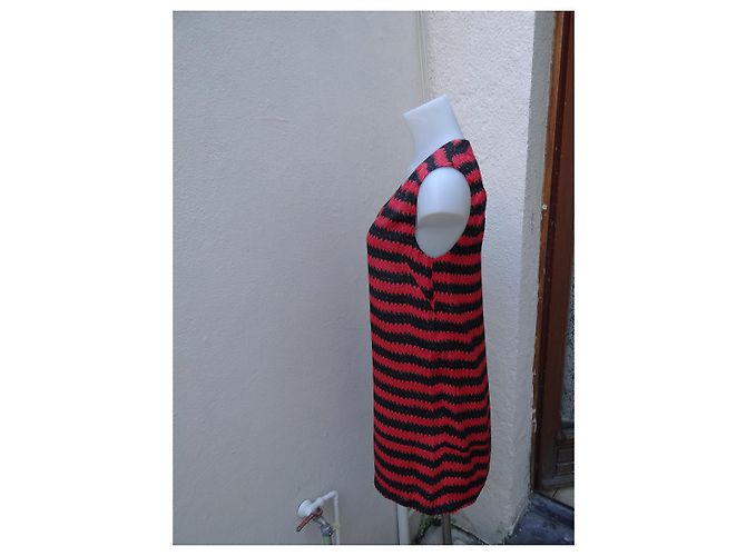 Abito Marni in seta e viscosa nero rosso - vista 3