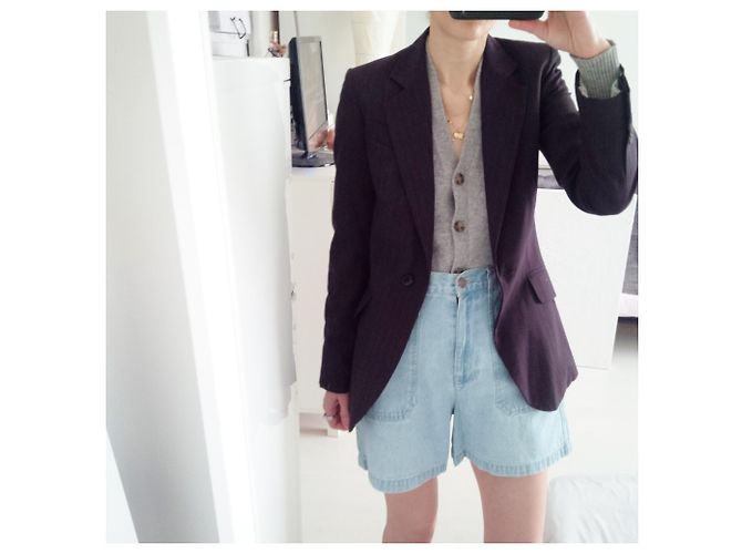 Zara Chaqueta bellamente confeccionada en gris antracita suave con rayas finas. - vista 3