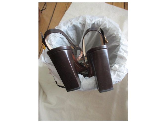 Louis Vuitton Sandali a scacchi puledro, 37,5 IT. Multicolore - vista 4