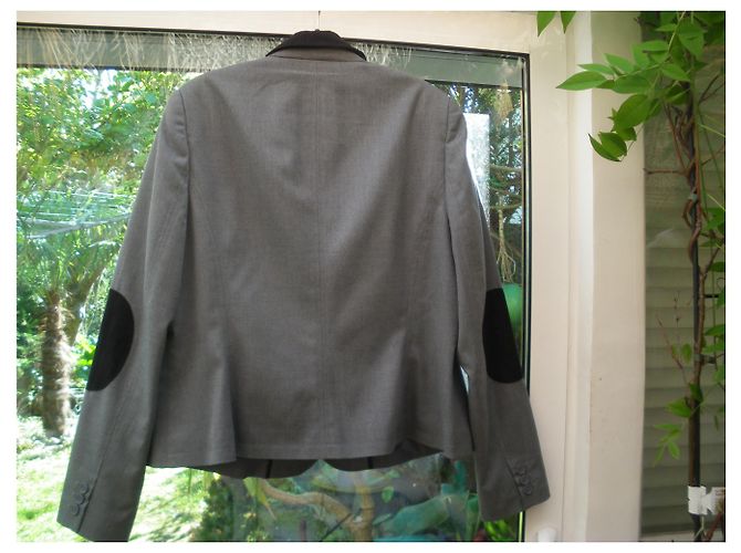 Autre Marque Graue Jacke aus Polyester Größe 44 - Ansicht 2