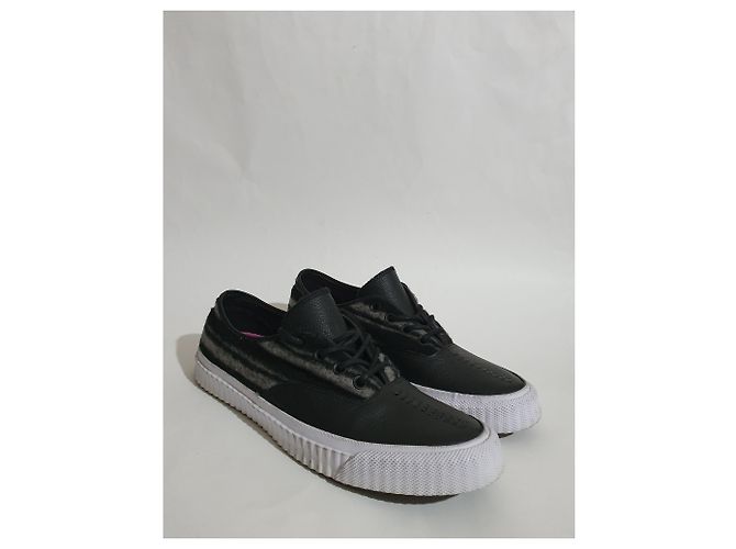 Converse Leder Turnschuhe Schwarz Grau Größe 44 - Ansicht 2