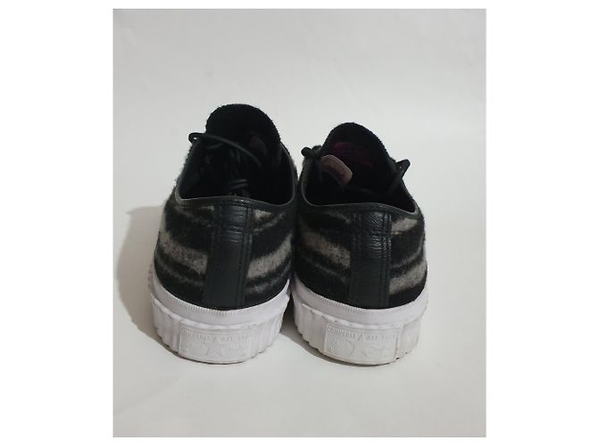 Converse Leder Turnschuhe Schwarz Grau Größe 44 - Ansicht 4