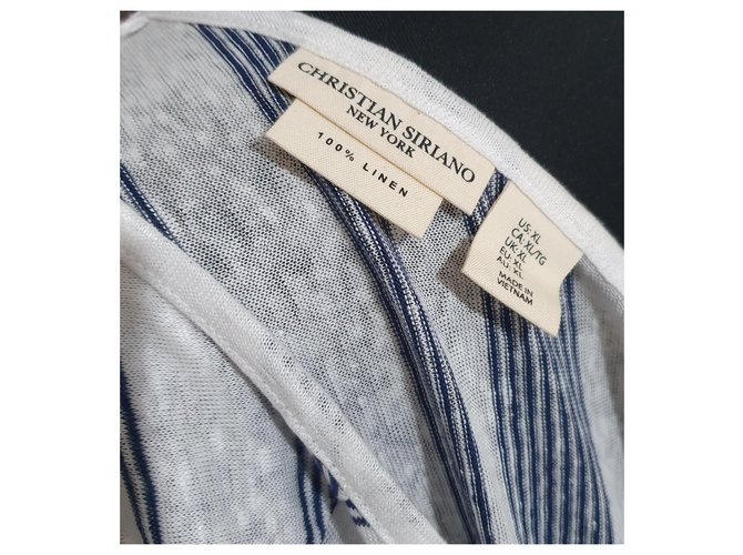 Christian Siriano Strickwaren Weiß Blau - Ansicht 4