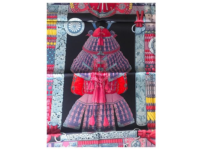 Pañuelo Samurai Hermès 90 cm Azul marino - vista 2