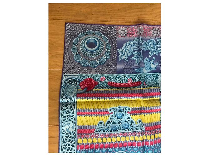 Pañuelo Samurai Hermès 90 cm Azul marino - vista 4