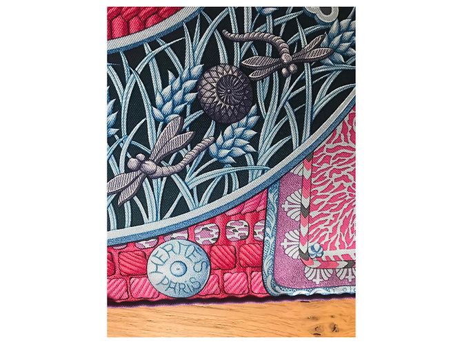 Pañuelo Samurai Hermès 90 cm Azul marino - vista 6